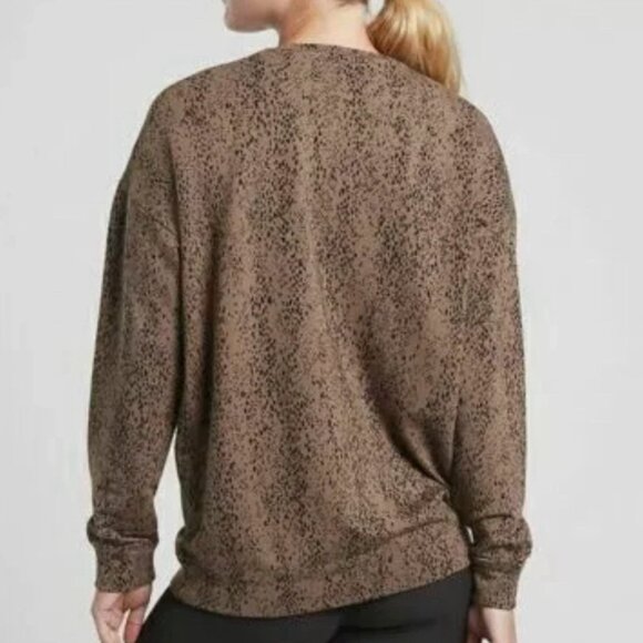 NWOT Athleta Studio to Street Splatter Animal Print Crewneck Sweatshirt - Picture 3 of 10